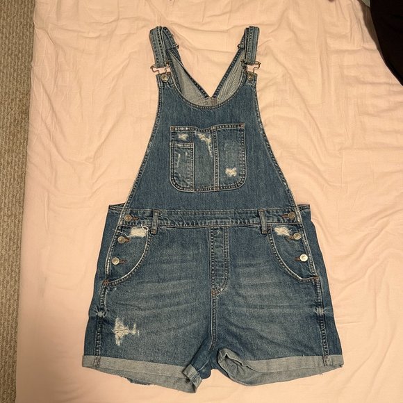 Topshop - Moto Short Overalls - Picture 1 of 3